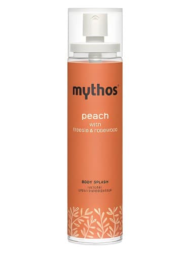Peach with Freesia & Rosewood by Mythos bottle